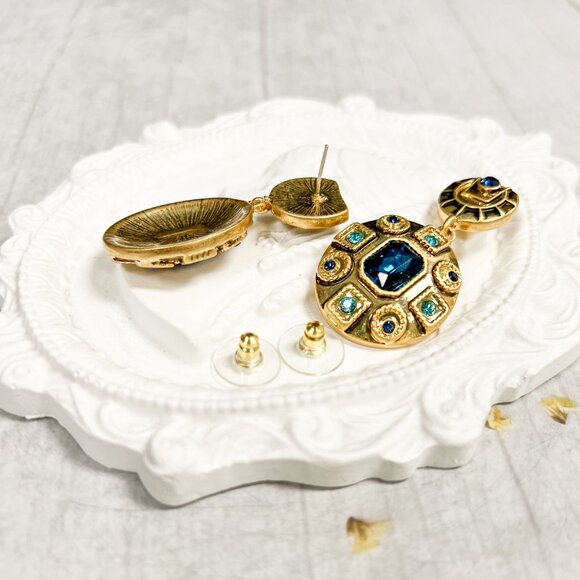 Blue Crystal Earrings, Bridal Crystal Earrings, Bridesmaids Crystal Earrings - Picture 10 of 11